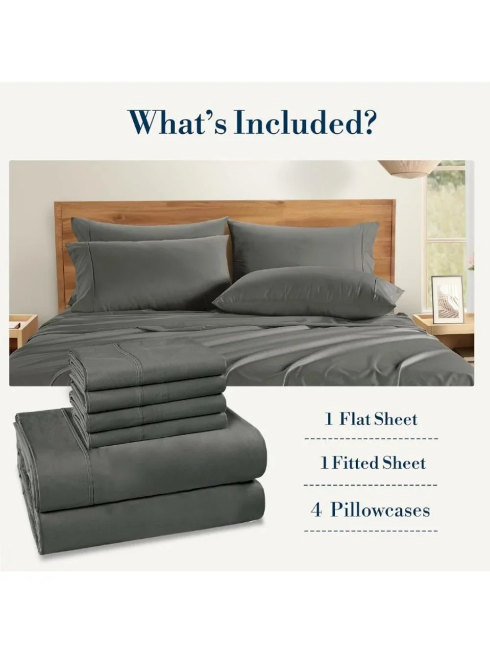 Cozy Queen Size Sheet Set - 6 Piece Soft Breathable Cooling Sheets, 15